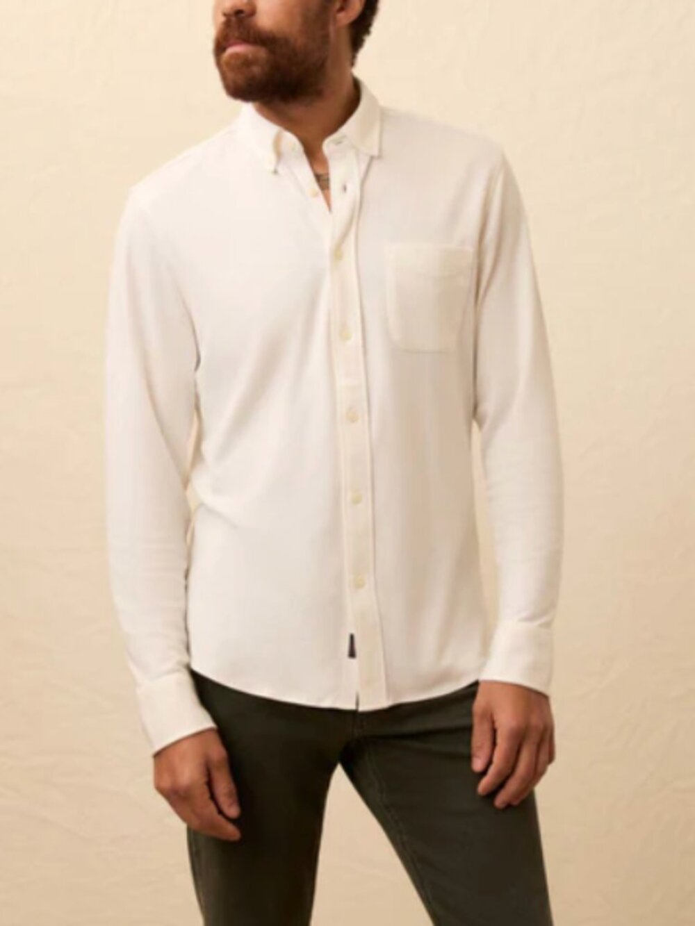 Faherty Coastline Knit Shirt Size S White Wall